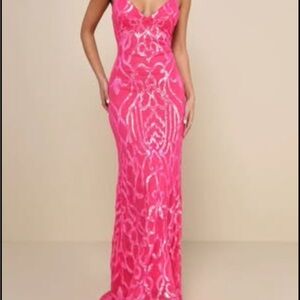 Elegant Pink Evening Gown